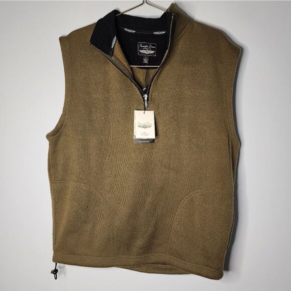 Straight Down Golf Vest Mens Medium 3/4 Zip Brown NWT Size Large - Picture 1 of 7
